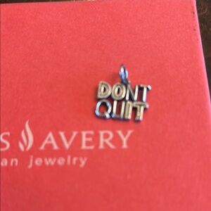 James Avery Silver 'Don't Quit' Charm